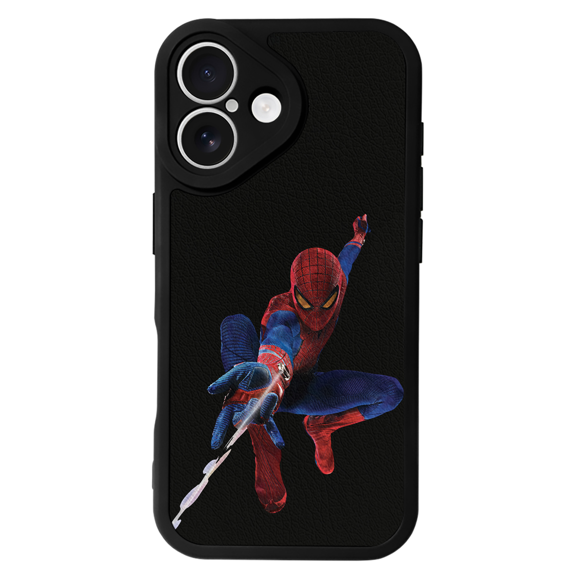 （画像用） Spider Man スパイダーマン 【iPhone 16シリーズ対応】シリコンスマホケース（レザー調） 材質：シリコン